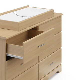 Driftwood 6 drawer dresser with changing topper and changing pad