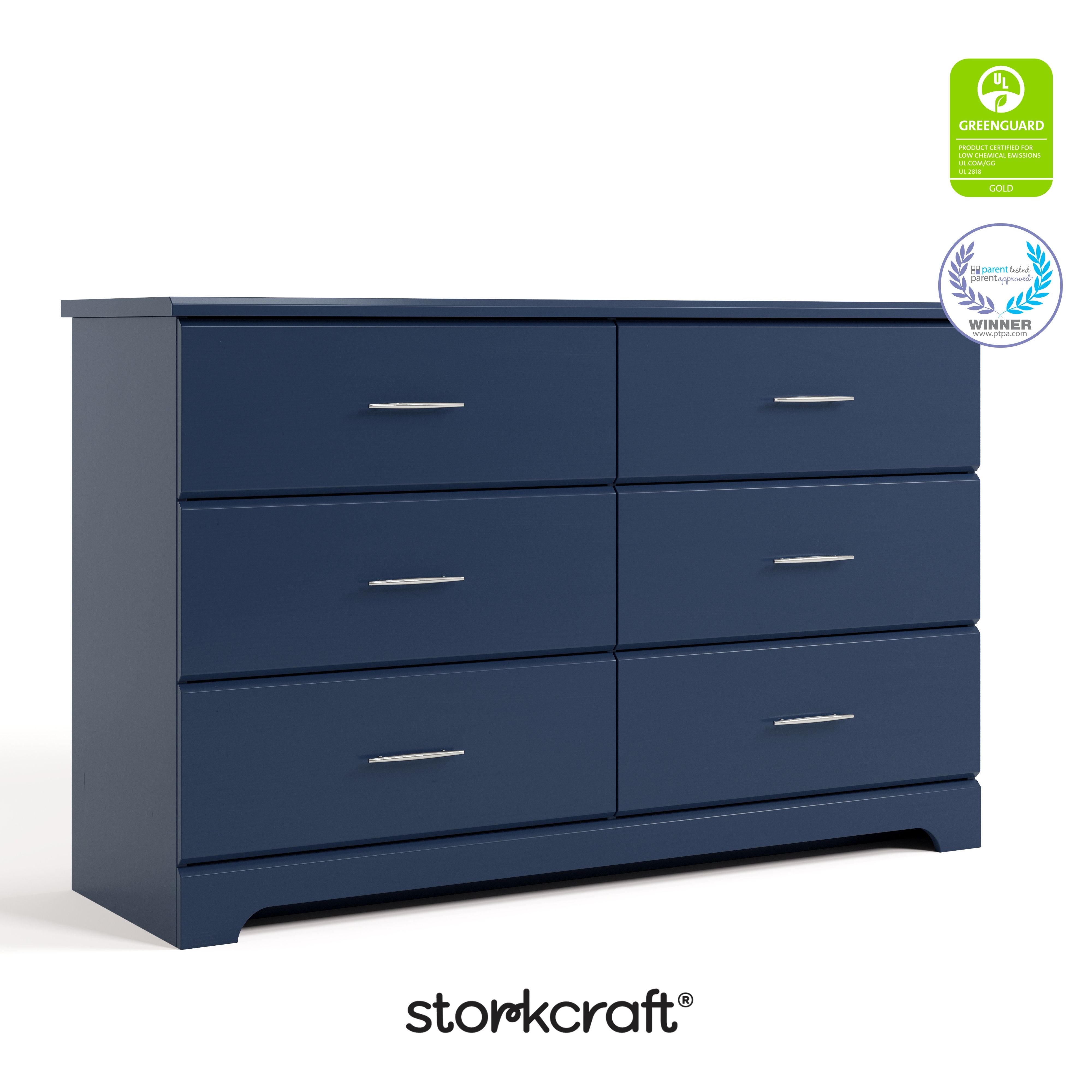 Brookside midnight blue 6 drawer dresser with GGG and PTPA logos on top right