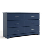 Brookside midnight blue 6 drawer dresser angle view