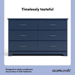 Brookside midnight blue 6 drawer dresser style callout