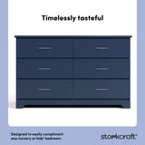 Brookside midnight blue 6 drawer dresser style callout