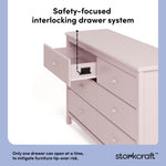 Alpine blush 6 drawer dresser interlocking drawer system callout