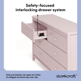 Alpine blush 6 drawer dresser interlocking drawer system callout