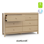 Alpine driftwood 6 drawer dresser with GGG and PTPA logos on top right