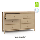 Alpine driftwood 6 drawer dresser with GGG and PTPA logos on top right