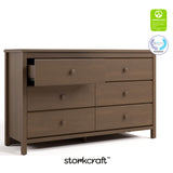Alpine hazelnut 6 drawer dresser with GGG and PTPA logos on top right