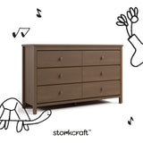 Alpine hazelnut 6 drawer dresser with black doodles overlaid on image
