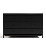 Alpine black 6 drawer dresser front view