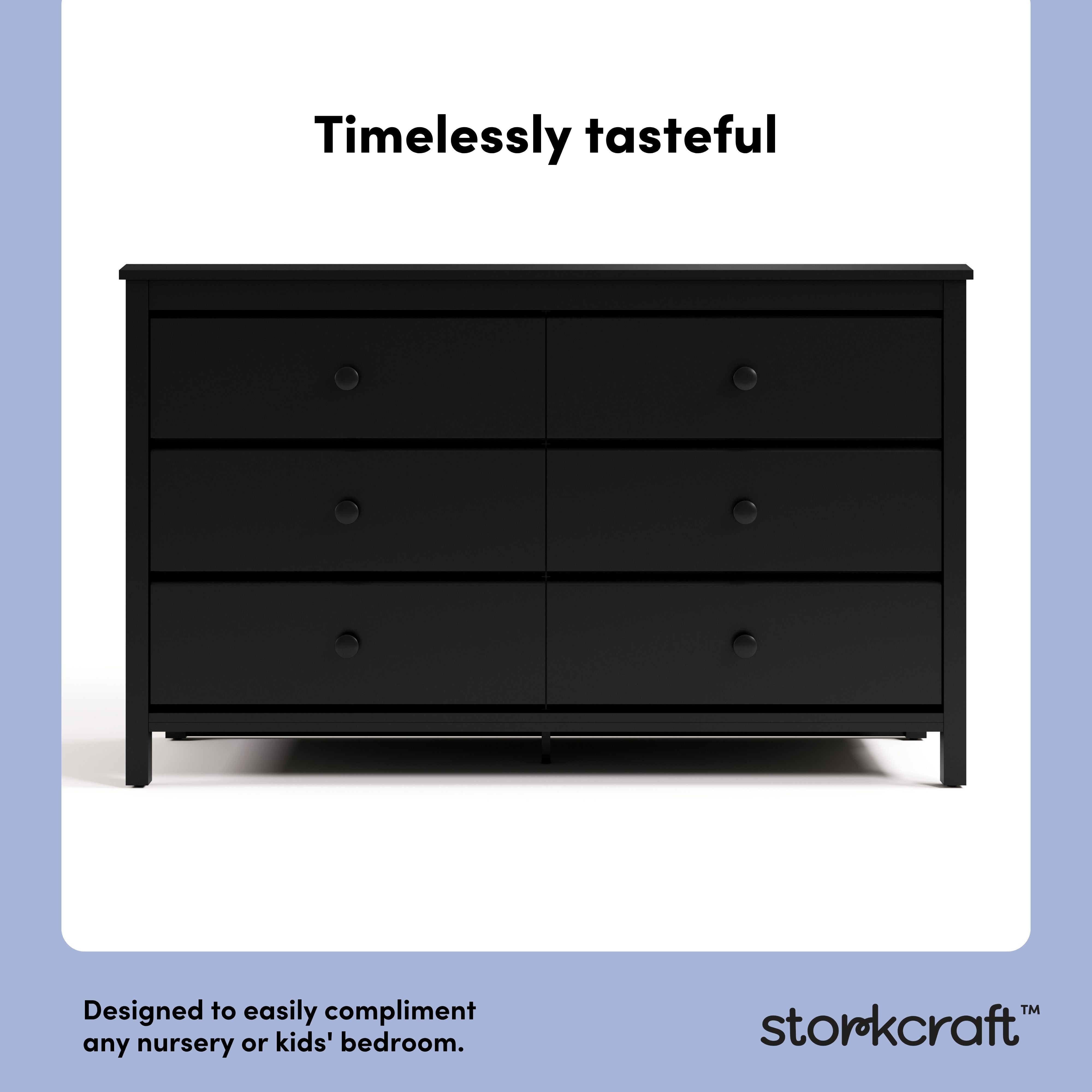 Alpine black 6 drawer dresser style callout