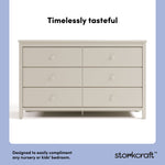Alpine frosted oat 6 drawer dresser style callout