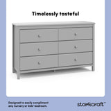 Alpine pebble gray 6 drawer dresser style callout