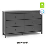 Alpine gray 6 drawer dresser with GGG and PTPA logos on top right