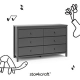 Alpine gray 6 drawer dresser with black doodles overlaid on image