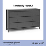 Alpine gray 6 drawer dresser style callout