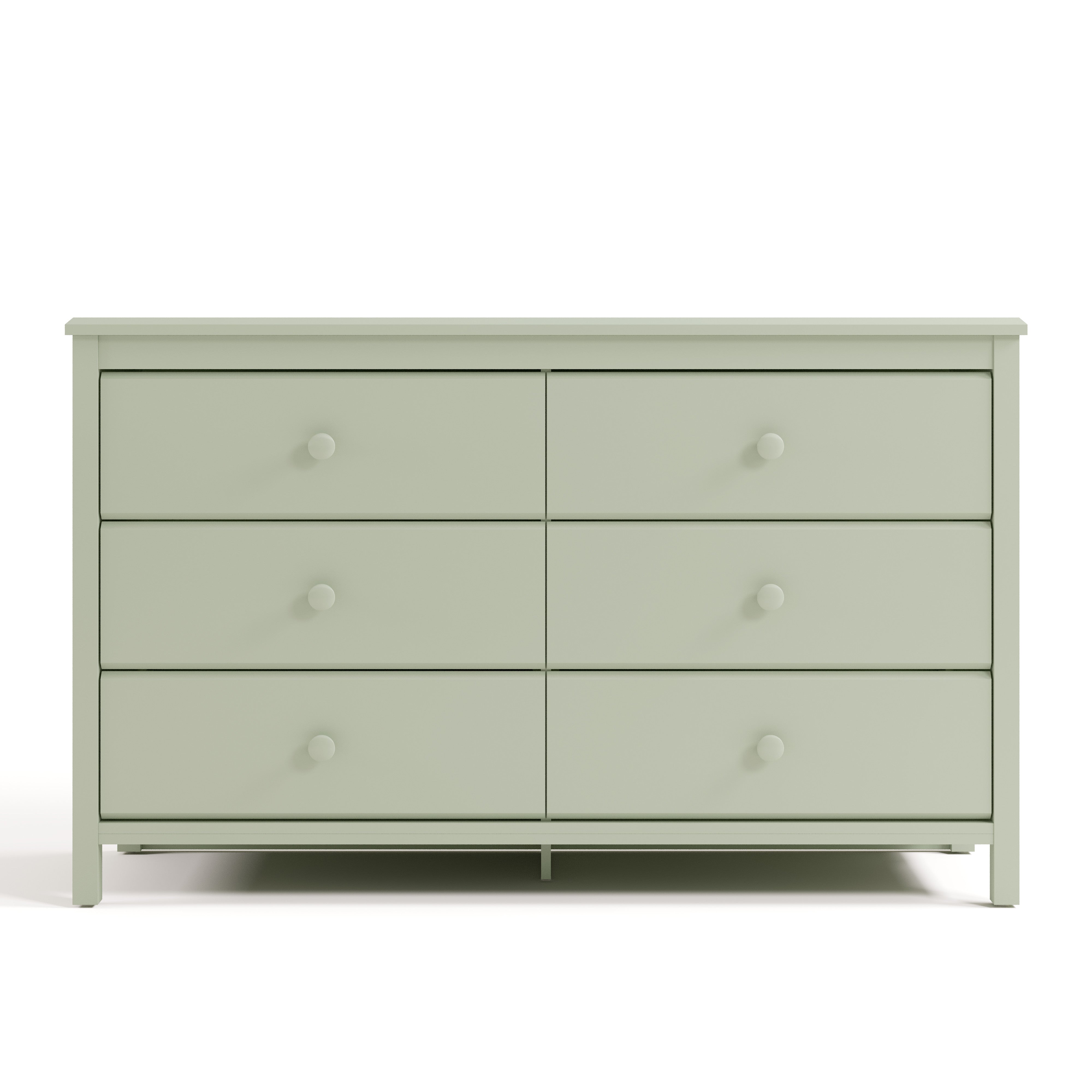 Alpine sage 6 drawer dresser front view