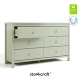 Alpine sage 6 drawer dresser with GGG and PTPA logos on top right