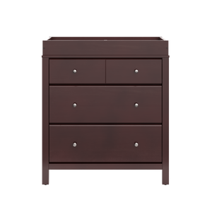 espresso 3 drawer chest with changing topper