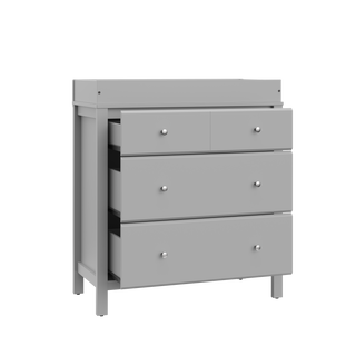 pebble gray  3 drawer chest with 3 open drawers