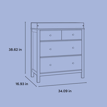 Horizon 3 Drawer Chest with Removable Changing Topper