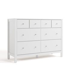 Horizon white 6 drawer dresser angle view