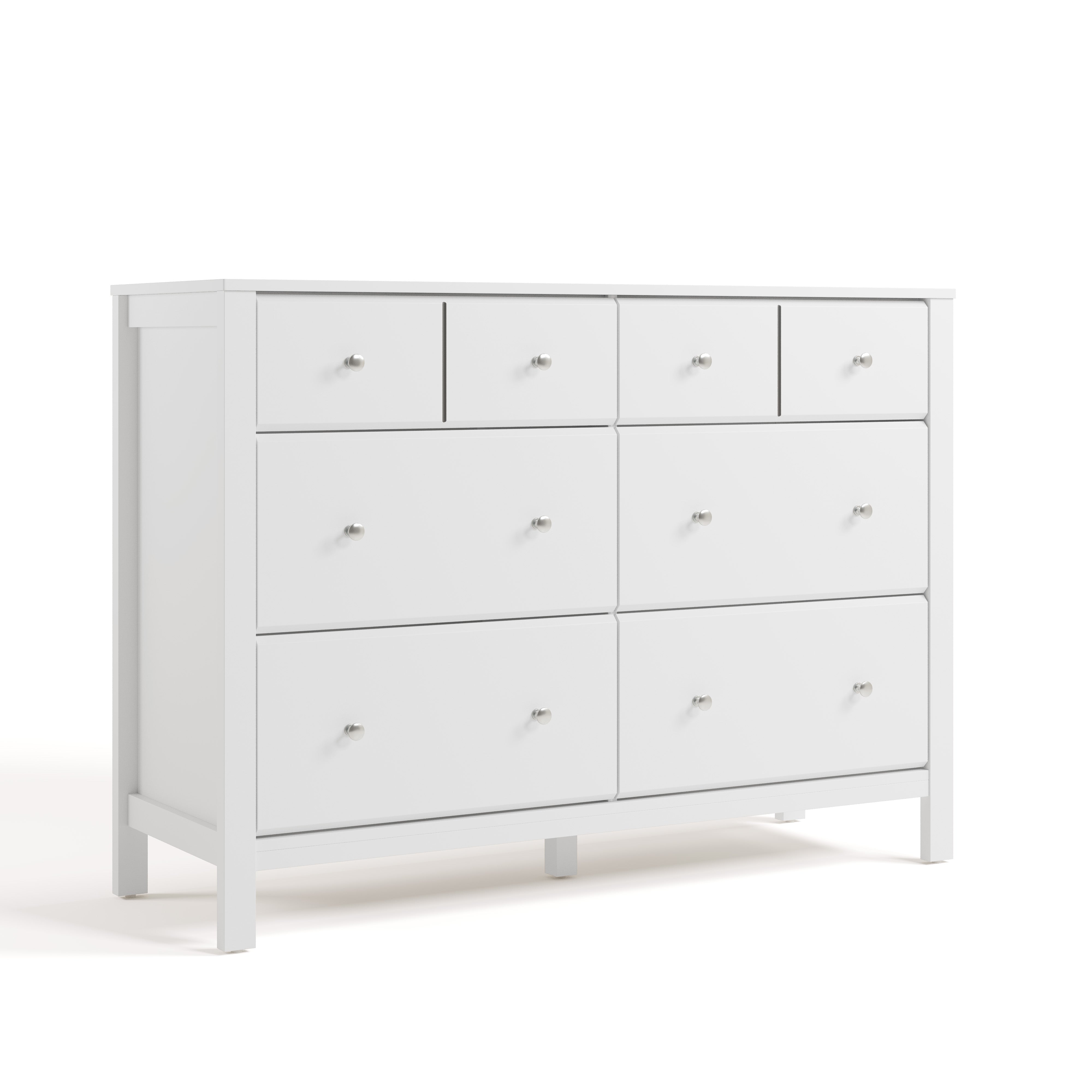 Horizon white 6 drawer dresser angle view