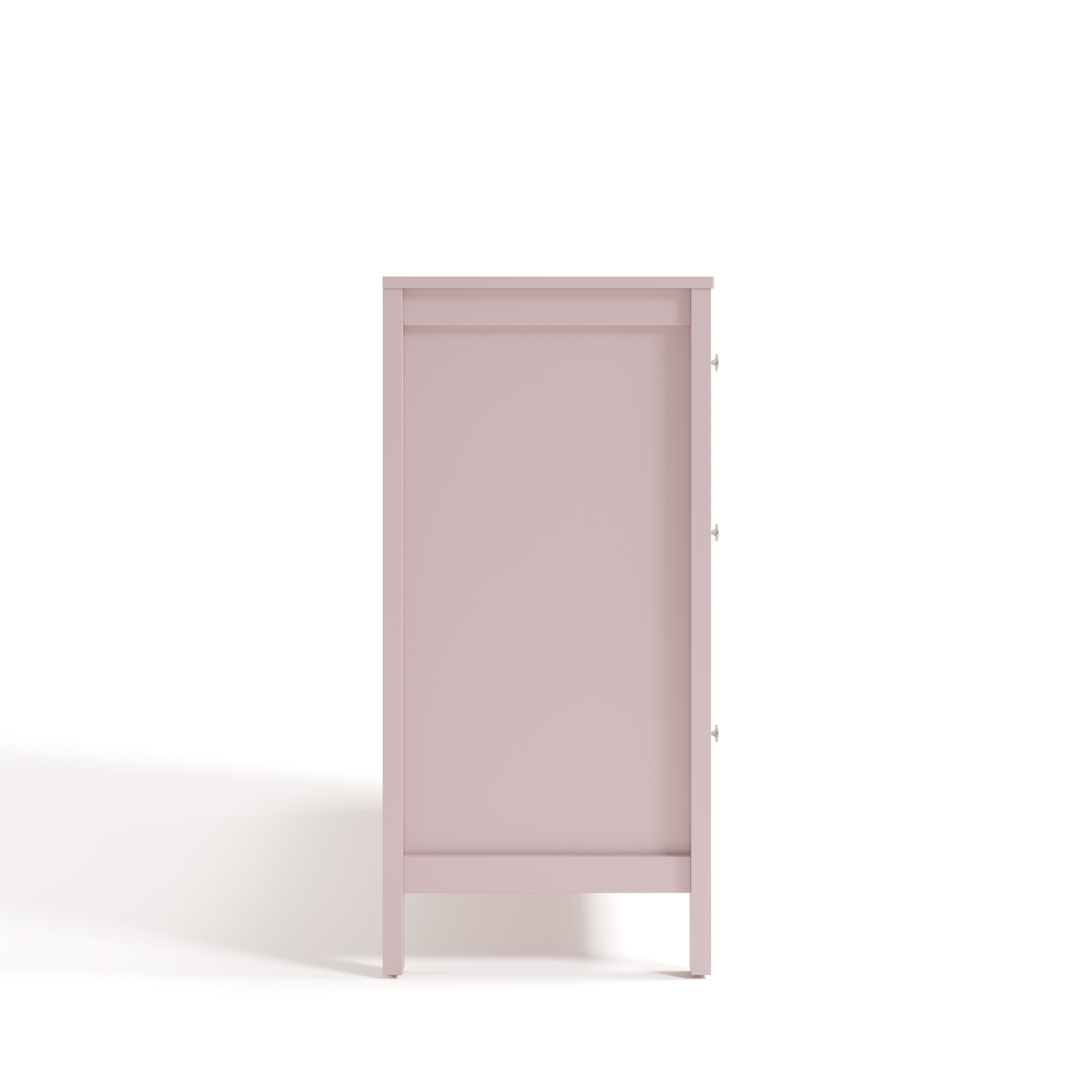 Horizon blush 6 drawer dresser side view