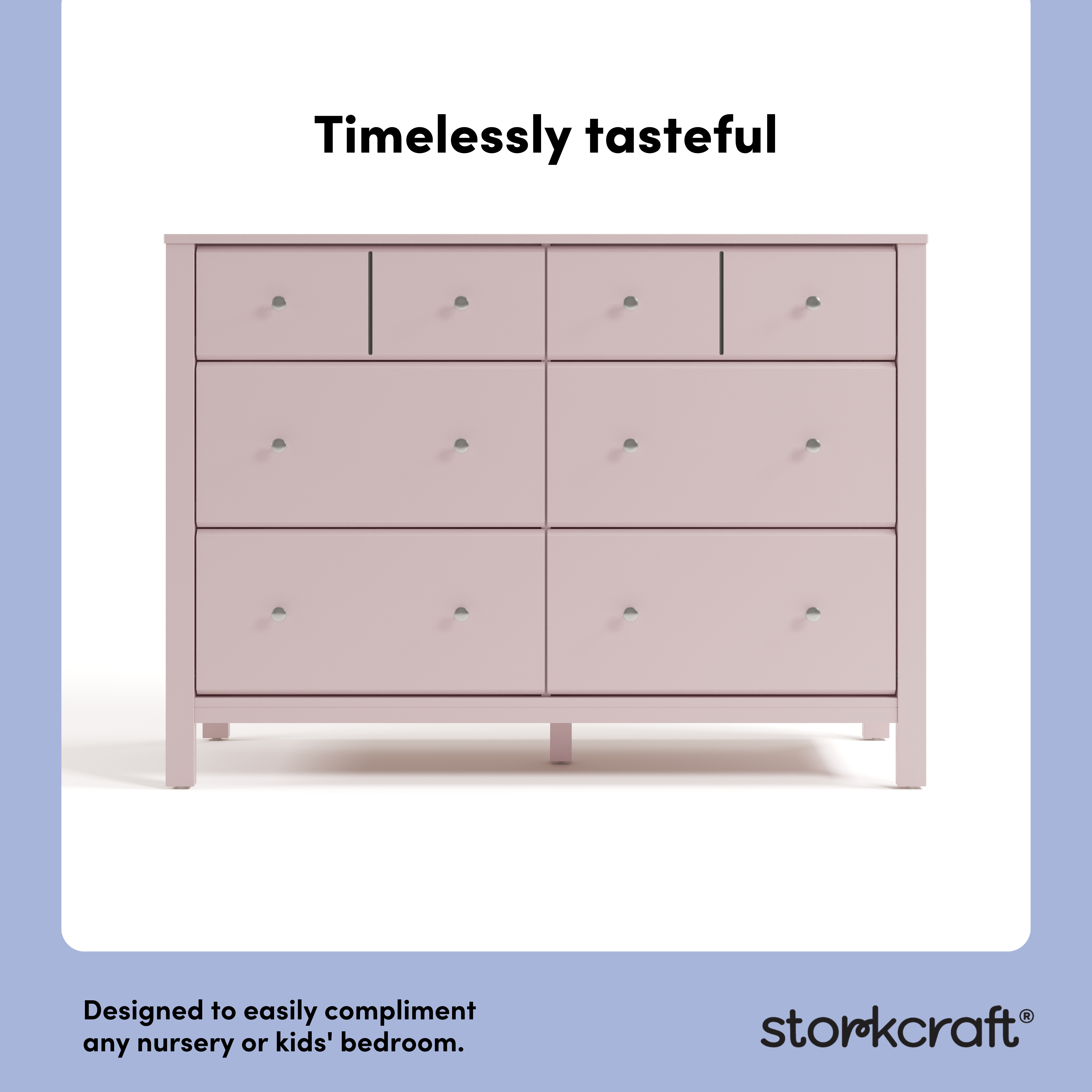 Horizon blush 6 drawer dresser style callout