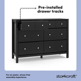 Horizon black 6 drawer dresser pre-installed drawer tracks callout
