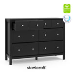 Horizon black 6 drawer dresser with GGG and PTPA logos on top right