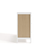 Horizon white with driftwood 6 drawer dresser side view