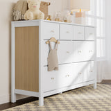Horizon white with driftwood 6 drawer dresser in a nursery