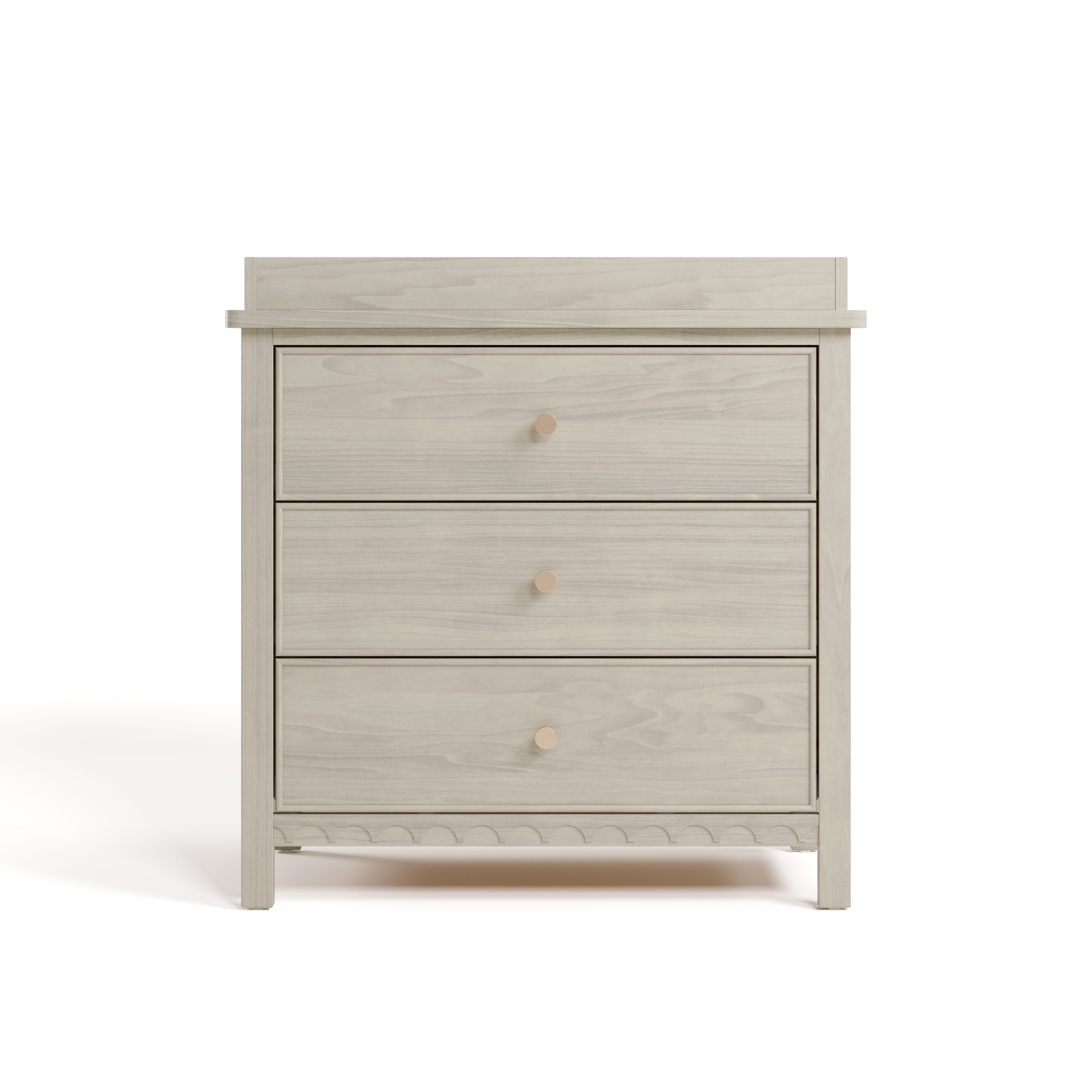 Graco Sasha 3 Drawer Chest with Removable Changing Table Topper in London Fog front facing image