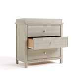 Graco Sasha 3 Drawer Chest with Removable Changing Table Topper in London Fog angled image