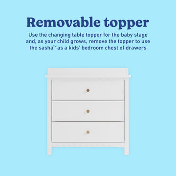 palaka dress Sasha™ 3 Drawer Chest with Changing Topper