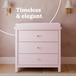 Sasha blush 3 drawer chest with topper style callout
