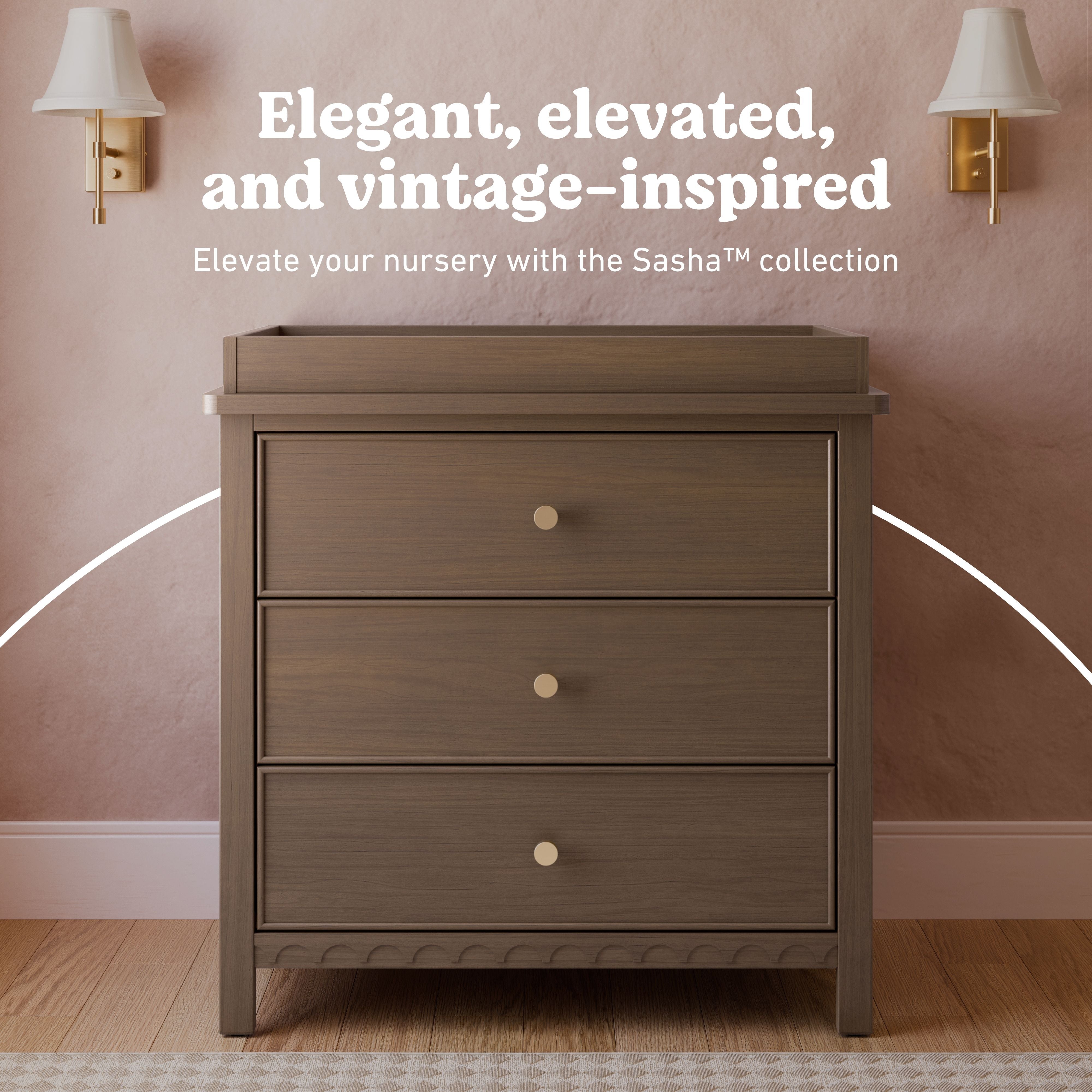 Graco Sasha 3 Drawer Chest with Changing Topper in Hazelnut