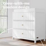 Teddi white 3 drawer chest with changing topper style callout