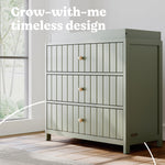 Teddi olive 3 drawer chest with changing topper style callout