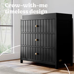 Teddi black 3 drawer chest with changing topper style callout