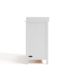 classic white 3 drawer chest with changing topper side view