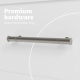 Classic white 3 drawer chest with topper premium hardware callout