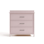 classic blush 3 drawer chest with changing topper front view