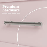 Classic blush 3 drawer chest with topper premium hardware callout