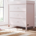 Classic blush 3 drawer chest with topper style callout