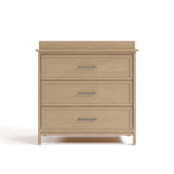 Classic driftwood 3 drawer chest with topper front view