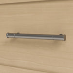 Classic driftwood 3 drawer chest with topper close up of drawer handle