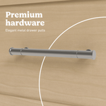 Classic driftwood 3 drawer chest with topper premium hardware callout