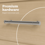 Classic driftwood 3 drawer chest with topper premium hardware callout