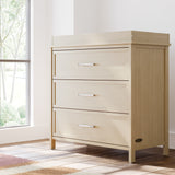 Classic driftwood 3 drawer chest with topper in a nursery