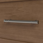 classic hazelnut 3 drawer chest with changing topper close up of handle